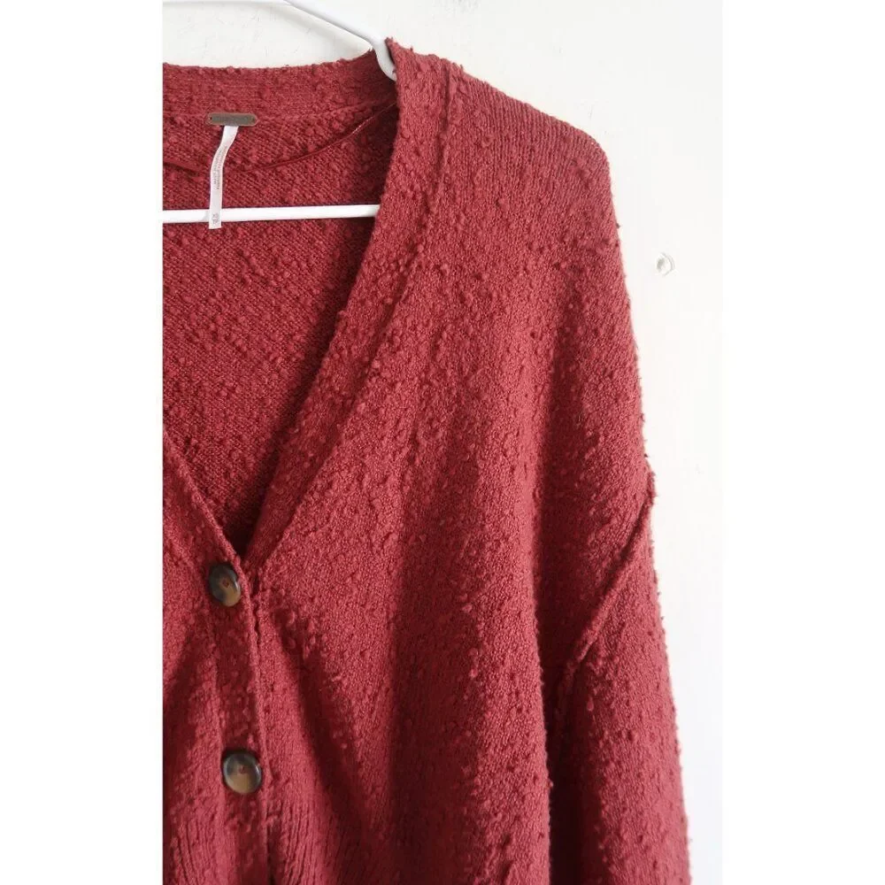 Free People Burgundy Cardigan - Size XS